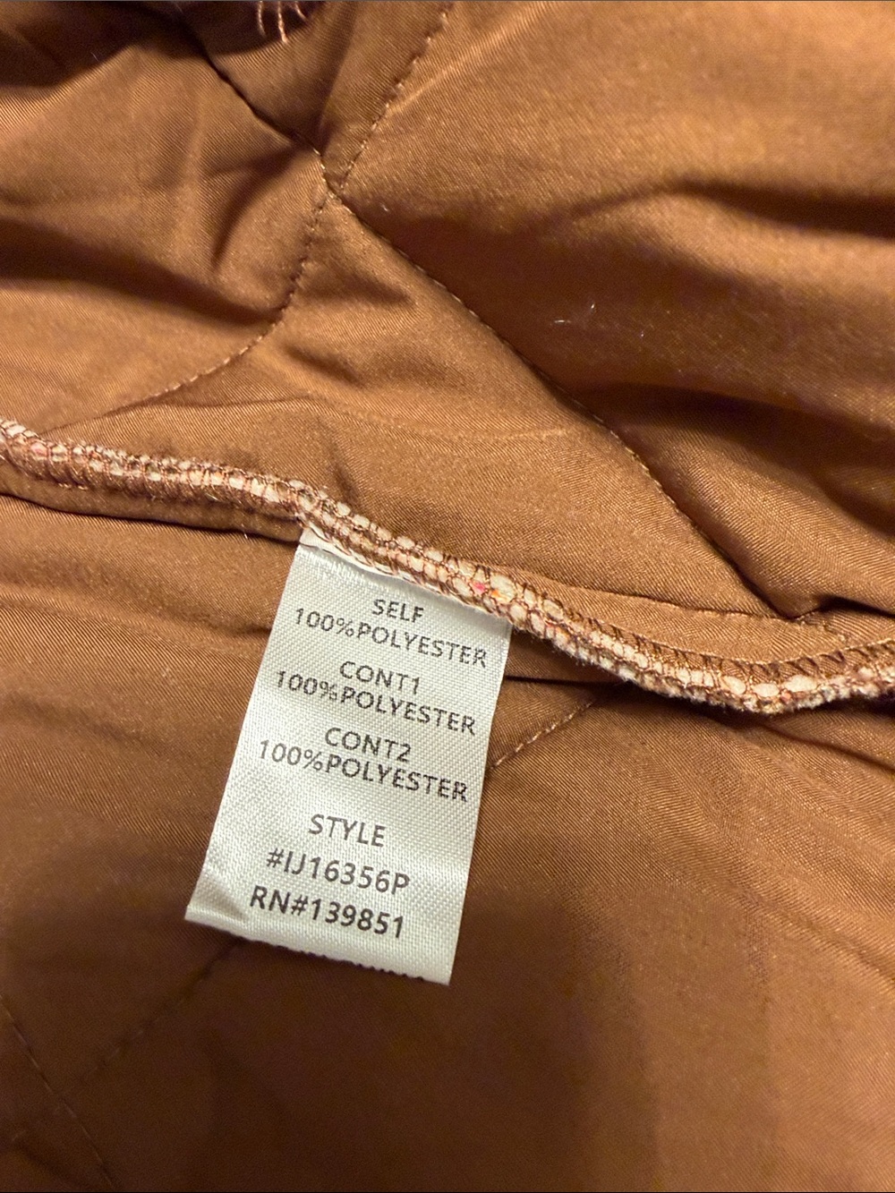 ODDY Brown Floral Quilted Puffer Jacket with Tan Yoke - Picture 3 of 6